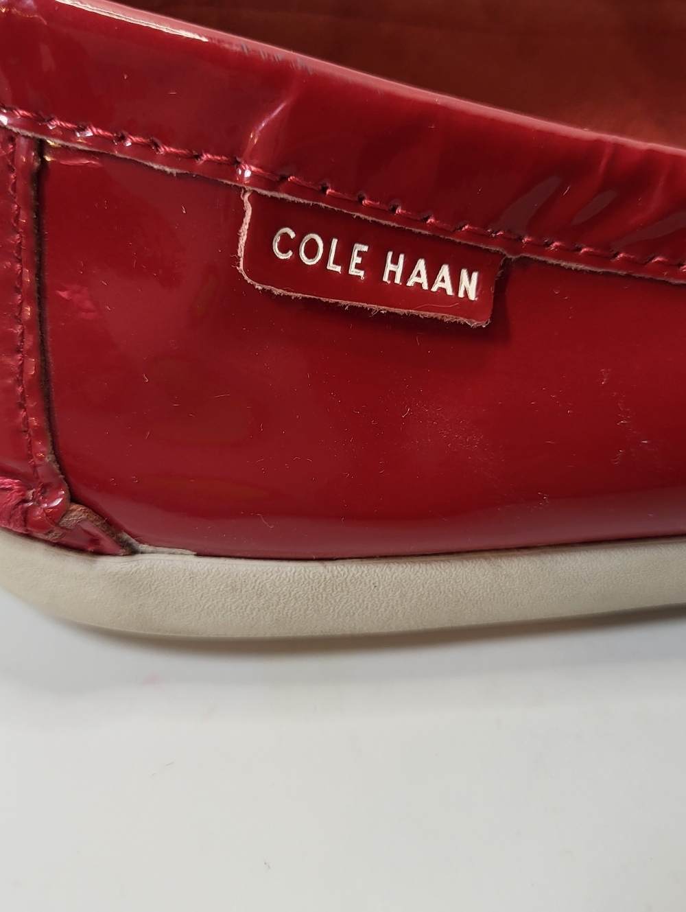 Cole Haan Pinch Maine Classic Red Patent Leather Penny Loafers Size 9.5 - Picture 9 of 15